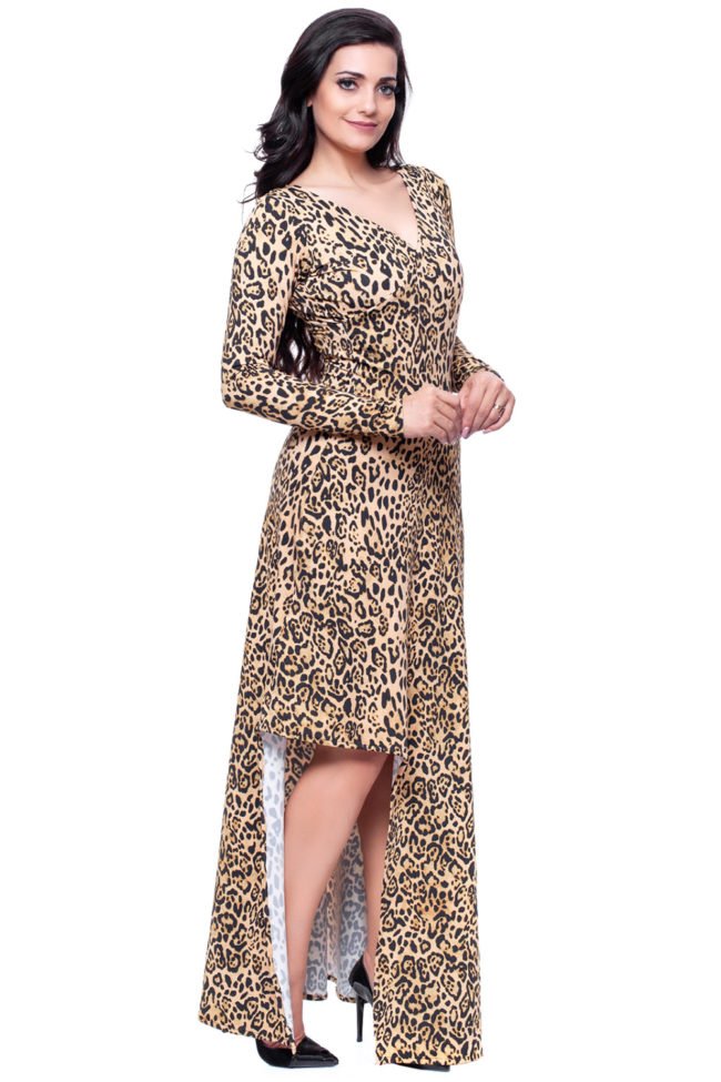 vestido evangelico longo animal print tecido suplex gisele santana